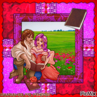 {#}Prince Adam reading with a Girl{#} - Бесплатни анимирани ГИФ