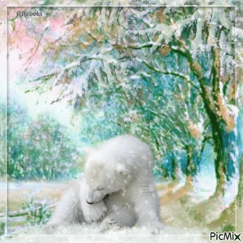 Winter scene Happy Winter - GIF animé gratuit