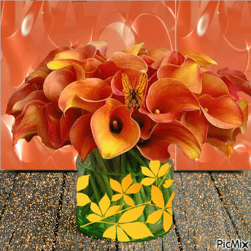 vaza flori - GIF animado grátis