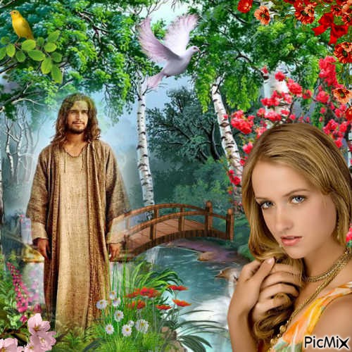 jesus  and girl - png gratuito