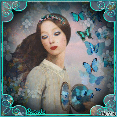 Les papillons bleus - Δωρεάν κινούμενο GIF