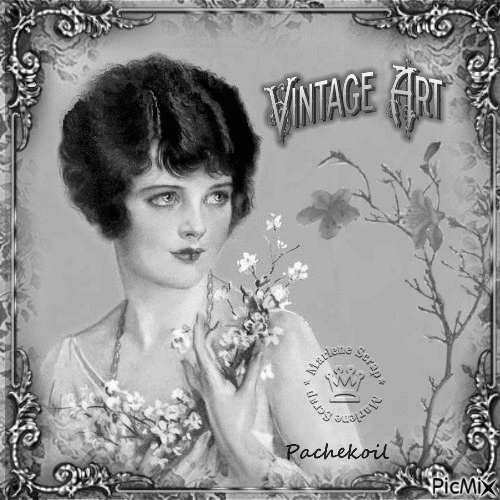 Portrait vintage noir et blanc - 免费动画 GIF
