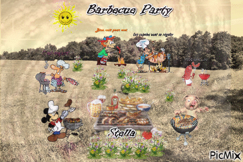 barbecue party - Gratis animeret GIF
