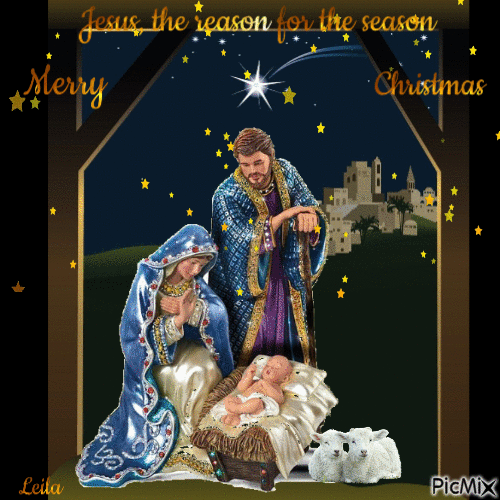 Jesus, the reason for the season. Merry Christmas - Zdarma animovaný GIF