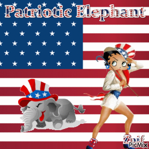 patriotic elephant - Animovaný GIF zadarmo