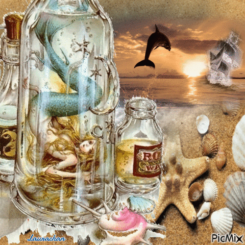 La sirena nella bottiglia - Laurachan - GIF animado grátis