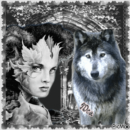 Le loup et la sorcière - GIF animado grátis