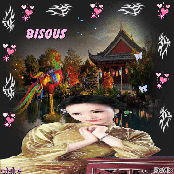 bisous chinois - GIF animado gratis