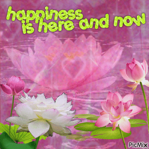 happiness is here and now - GIF animado gratis