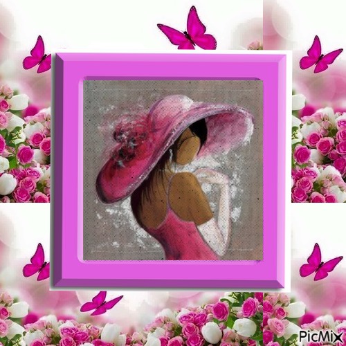 Mulher de rosa. - Free PNG