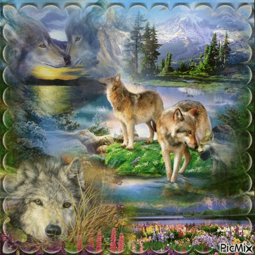 j'aime les loups - Besplatni animirani GIF