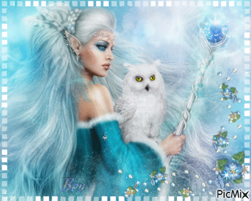 Portrait of Elf in blue - Δωρεάν κινούμενο GIF