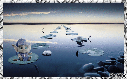 petit lutin bleu de l'océan - Animovaný GIF zadarmo