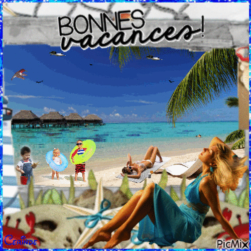 Bonnes vacances - Бесплатный анимированный гифка