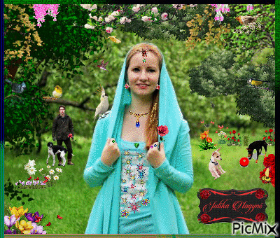 Dreamy lady in the garden! - GIF animate gratis