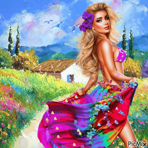 Colors on the meadow - Ingyenes animált GIF
