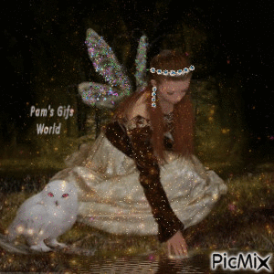 Fairy and Owl - Бесплатный анимированный гифка
