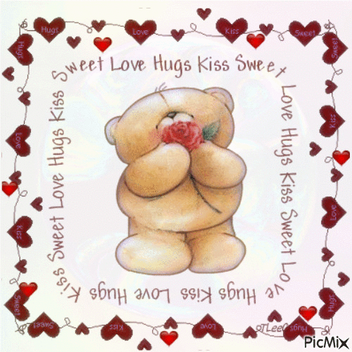 Sweet love, hugs and kiss - Nemokamas animacinis gif