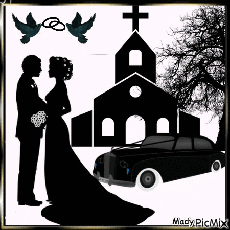 Silhouette Wedding - Бесплатни анимирани ГИФ