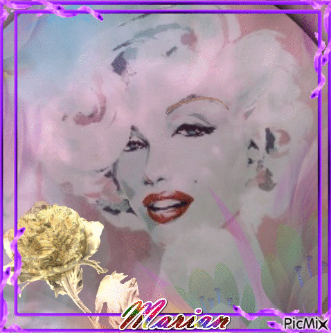 Hommage à Marilyn Monroe en dessin animé - Gratis geanimeerde GIF