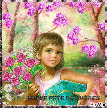 Fête des mères - Бесплатный анимированный гифка