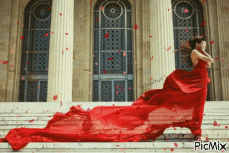 Lady in red - GIF animate gratis