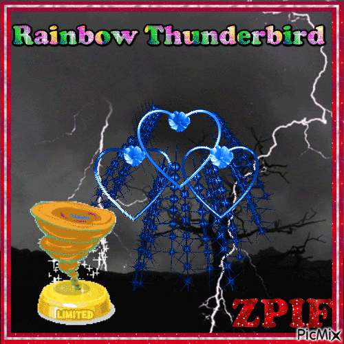 Rainbow Thunderbird - GIF animé gratuit