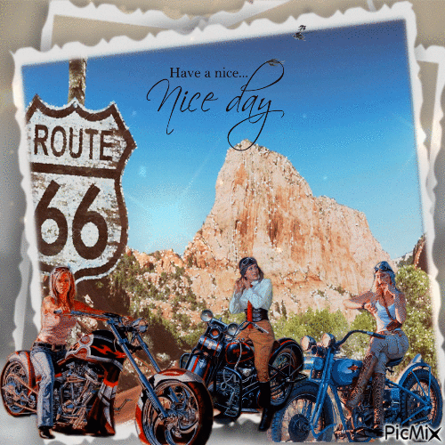 Route 66 - GIF animé gratuit