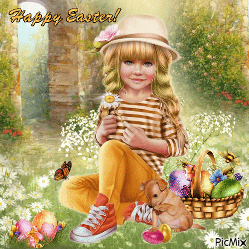Happy Easter Card - Free animated GIF
