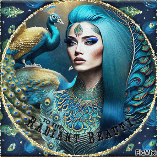 Peacock woman - Бесплатный анимированный гифка