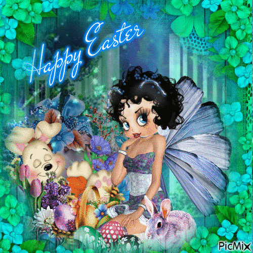 happy Easter Betty boop - Gratis animeret GIF