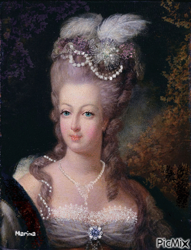 🌿🌺Portrait of Marie Antoinette - Бесплатни анимирани ГИФ