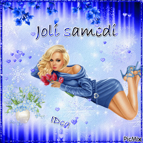 Joli samedi F sexy bleu - Бесплатный анимированный гифка