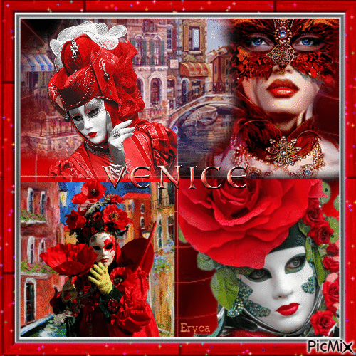Carnaval de Venise ( ton rouge ) - GIF animado gratis
