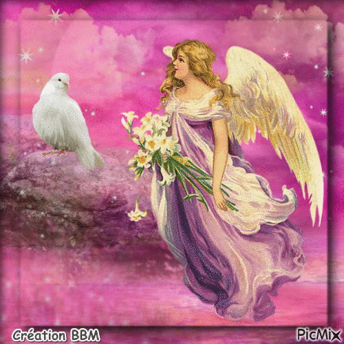 L'ange et la colombe par BBM - Δωρεάν κινούμενο GIF