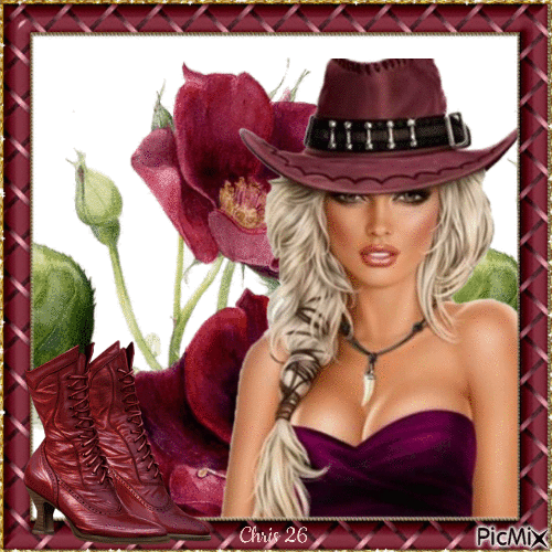 Portrait Of A Cowgirl - Free animated GIF