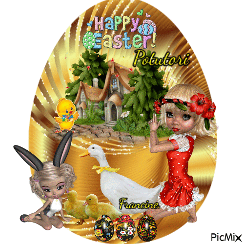 Easter gift for my friend Potutori 🤍💖🤍 - 無料のアニメーション GIF