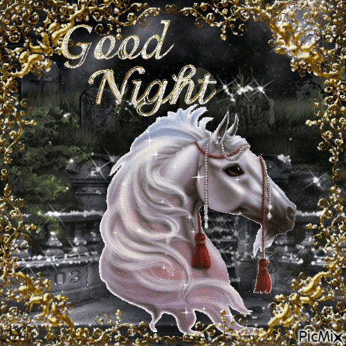🌹Good Night(And Horse)🌹 - GIF animé gratuit