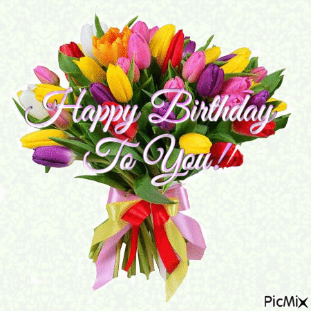 Happy Birthday To You! ~Joyeux anniversaire à vous! - Darmowy animowany GIF