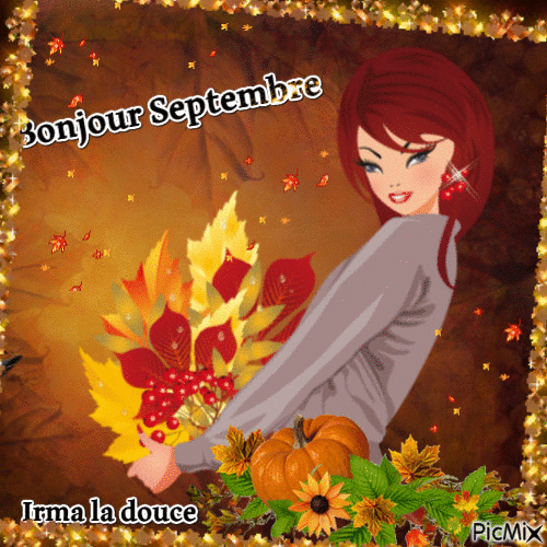 Bonjour Septembre - Animovaný GIF zadarmo
