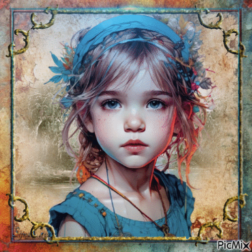Girl with blue eyes - Безплатен анимиран GIF