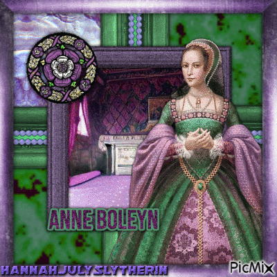 [♦♥♦]Anne Boleyn in Green & Purple Tones[♦♥♦] - Zdarma animovaný GIF