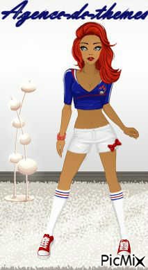 Agence-de-themes : supportrice de foot FRANCE - zdarma png