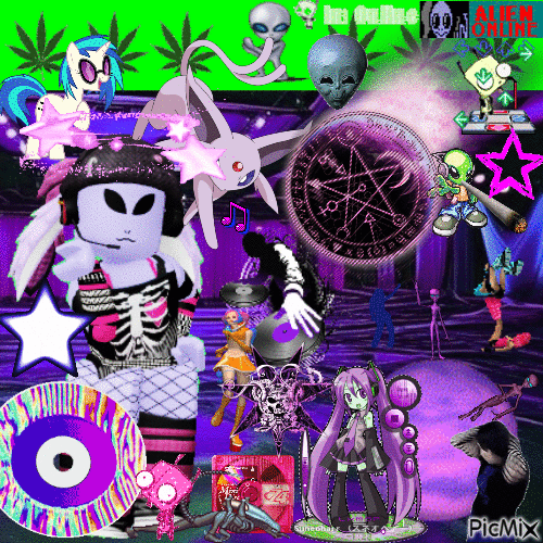 purple alien - Бесплатни анимирани ГИФ