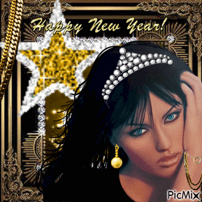 gold n black new year - Gratis animerad GIF