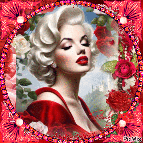 Marilyn's Rose Fantasy - Free animated GIF