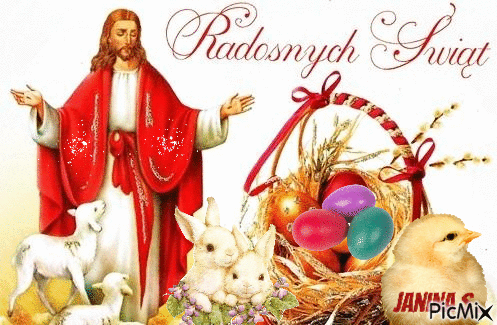Radosnych Świąt Wielkanocnych - Bezmaksas animēts GIF