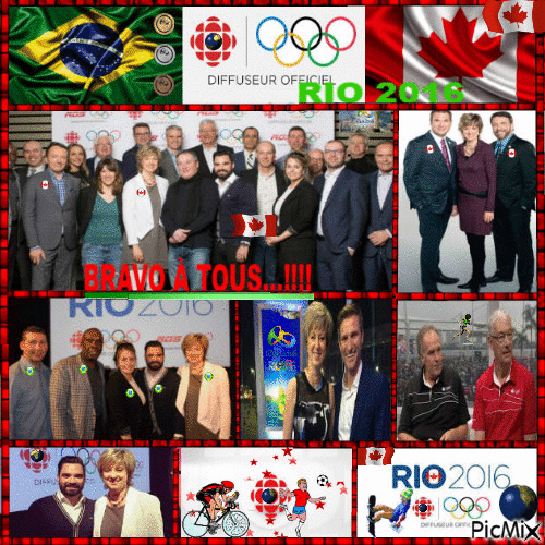 **** LES OLYMPIQUES INTERNATIONALES À RIO 2016...!  * BRAVO À TOUTE L`ÉQUIPE_RADIO-CANADA...!!!! **** - GIF animado grátis