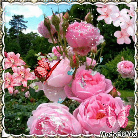 Fleurs de mon jardin - Besplatni animirani GIF