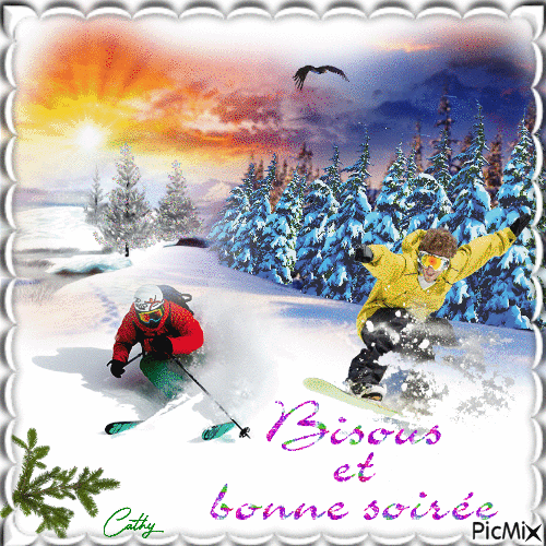 BISOUS ET BONNE SOIREE - Free animated GIF
